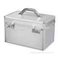 Folding aluminum portable jewelry case with combination lock